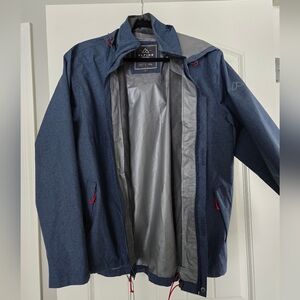 Alpine Blue and Gray Raincoat Size Large